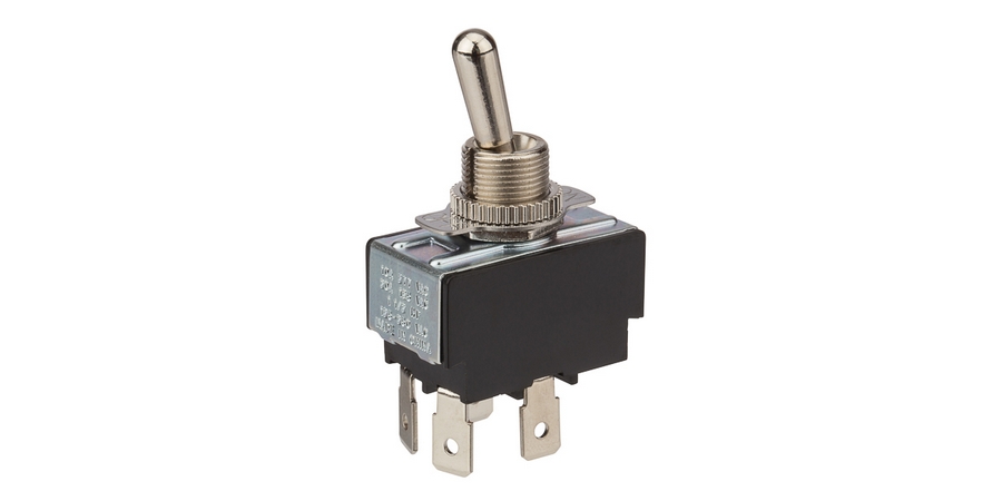ON OFF - DPST - Nickel .250 QuikConnect Bat Toggle Switch