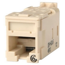 High Density Jack, 1-Port, Category 6, 22 to 24 AWG, 16 MM W x 40.89 MM D x 21.34 MM H, 8-Position, T568A/B, Fog White