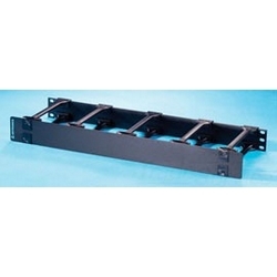 Cable Management Panel, Organizers, 483 MM W x 172 MM D x 44 MM H, Horizontal Cable Mounting, 6-Port Finger Spacing, Black
