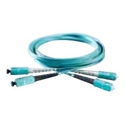 Fiber Optic Patch Cord, PC/LSZH, SC to SC Duplex, 2 MM Zipcord, 3 Meter Length, Blue Jacket