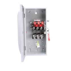 Safety Switch, Heavy Duty, Fused, 240 Volt AC, 100A, 7-1/2 HP at 1 Phase, 15 HP at 3 Phase, 3 Pole, 3 Fuse, 4 Wire, NEMA 1, Steel, For Indoor