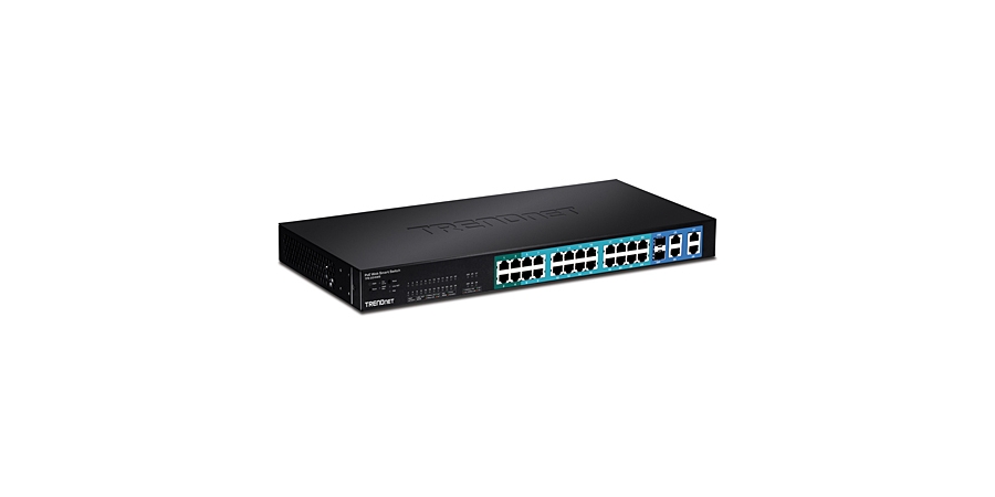 Web Smart PoE+ Switch, 28-Port, 24 x PoE, 4 x Gigabit, 2 x RJ45/SFP ...