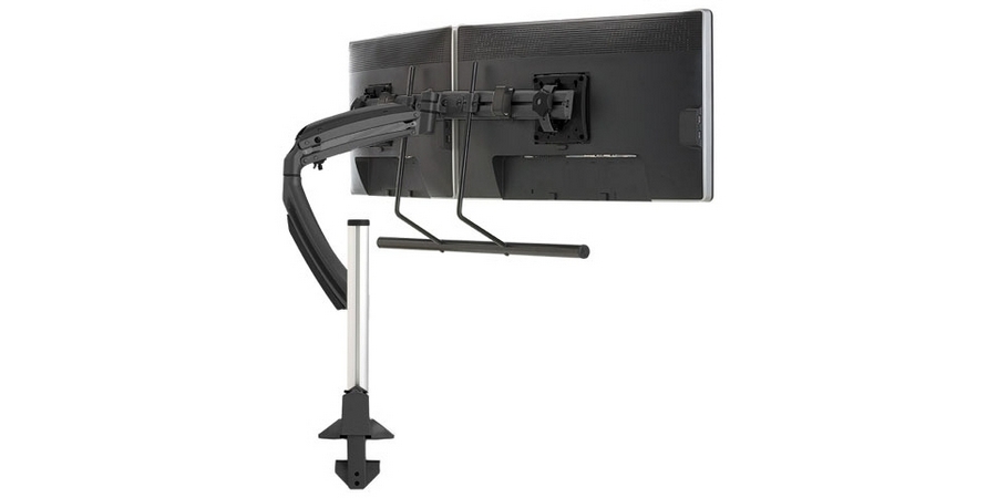 Monitor Mount, Desk/Dynamic Column, 2-Monitor, Landscape/Portrait ...