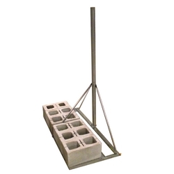 1/2 size Non Penetrating Roof Mt with 5 foot Mast. Pre-galvanized construction for long product life. Accommodates patio stones and concrete blocks. Adjustable frame for easy installation.\