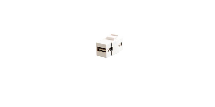 Keystone Insert Module, PVC, White, 1.35 in. L, 0.66 in. W