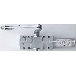 Door Closer, Heavy Duty, Aluminum, Non-Hold Open Arm, Full Plastic Cover, Screw Pack, 1-3/4" Thru-Bolt, With PA Bracket