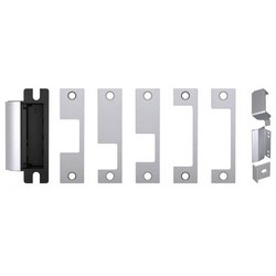Door Electric Strike, 12/24 VDC, 0.45/0.25A, 3070 Lb Static Load, Satin Stainless Steel, With Faceplate, For Cylindrical and Mortise Lockset with or Without 1" Deadbolt