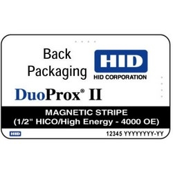 DuoProx II Card, Polyester/PVC, Prog, Front: White PVC w/ Gloss Finish, Back: White PVC w/ Gloss Finish, Seq Match Encoded/Print (Engraved), No Slot punch, Print Vertical and Horizontal Slot Indicators