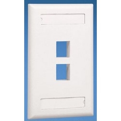 NetKey Faceplate Label Pocket 2 Port Off White