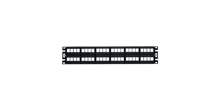 Flush Mounted Patch Panel, Black, 48 Ports, Rack Units 2U, CRS, Depth 1 ...