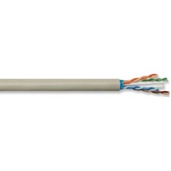 UTP Cable, Plenum, 23 AWG, Solid, Cat 6A, 4-Pair, 0.25&quot; Cable Diameter, 100 Volt +/-15 Ohm, 650 Megahertz, Annealed Copper Conductor, Flame Retardant PVC Jacket, Green
