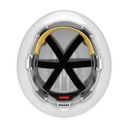 JSP Evo6161 Full Brim, White, 6-Pt Textile Suspension, Wheel Ratcht, Class E