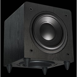 Audio System Subwoofer, 500 Watt Peak/250 Watt RMS, 103 dB, 50 to 150 Hertz, Class D Amplifier, 13-1/4" Width x 14" Depth x 15-1/8" Height, Black Wood Grain Vinyl