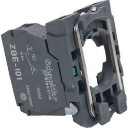 Schneider Electric Harmony XB5, Single contact block with body/fixing collar, plastic, screw clamp terminal,1 NO