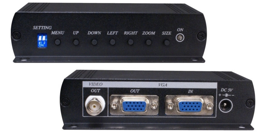 Video Converter,(1) VGA Input,(1) Composite Video (BNC), (1) VGA 15 pin ...