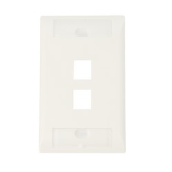 Faceplate, 2-Port, Single Gang, Labels Covers and Icons, Alpine White