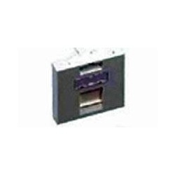 1-Port Faceplate, 45X45, Icon, Snap In, Shutter, White