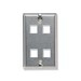 Work Area Outlets; Faceplate TrueNet Series 4 Ports Unloaded Configuration Accepts: TrueNet Keystone Connectors