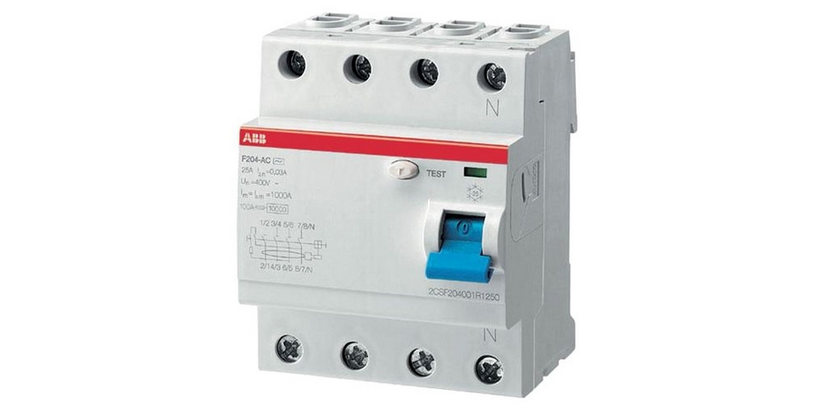 Residual Current Circuit Breaker, 4 Poles, 25A