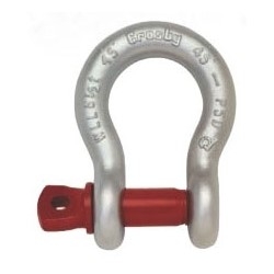 Shackle, Anchor, Screw Pin, 55 Ton Working Load, 2-1/2", 2.75" Pin, 10.5" Length x 4.13" Width, Self Colored
