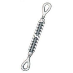 Turnbuckle, Eye and Eye, 1/2&quot;, 2200 Lb Load Capacity, 12.36&quot; Take Up, 21.11&quot; Closed Length, 1.41&quot; x 0.71&quot; Eye, Heat Threaded, Hot Dip Galvanized Steel