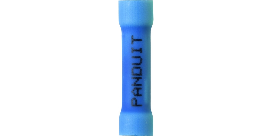 Butt Splice Connector, 16 AWG, 14 AWG, Vinyl Insulation, Blue, 600 V ...