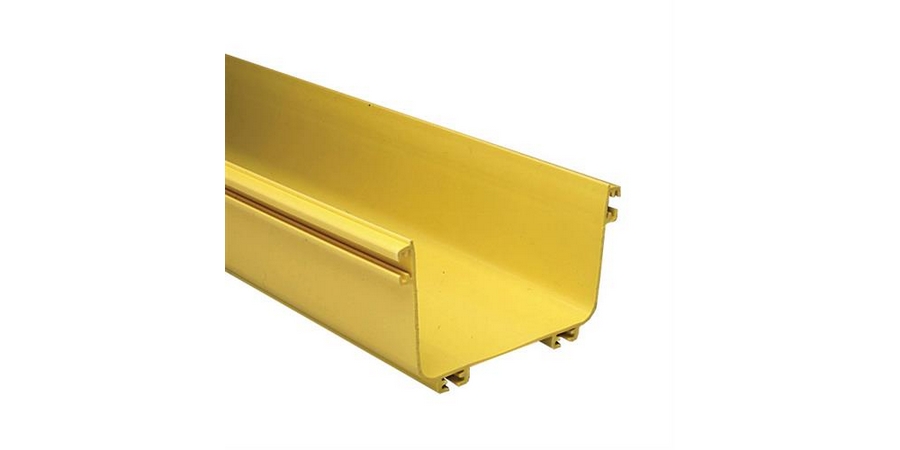 Straight Section Slotted Channel, Steel, Vertical, Yellow