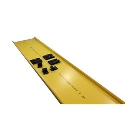 FiberGuide 4x4 System, 6 ft. Horizontal Straight Section Hinged Cover, Yellow