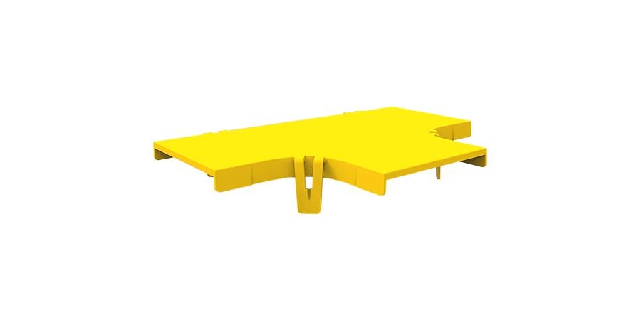Fiber Raceway Cover, Engineering Thermoplastic, Horizontal, Yellow