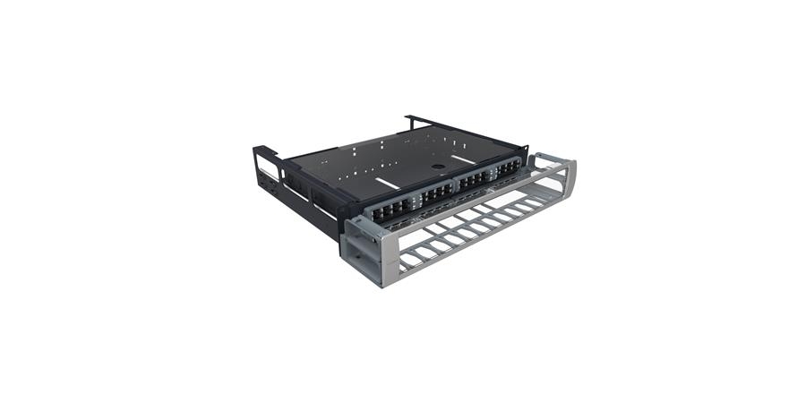 imVision Fiber Splice Panel, MPO Connector, 2U Rack Units, Black, 64-Port