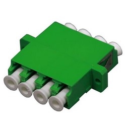 Fiber Optic Adapter, LC APC, Quad, Green