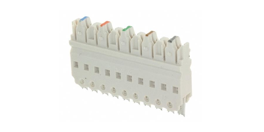 Wiring Block, Ivory, Glass Filled Polycarbonate, Cat 5E, 5 Pair, 110 ...