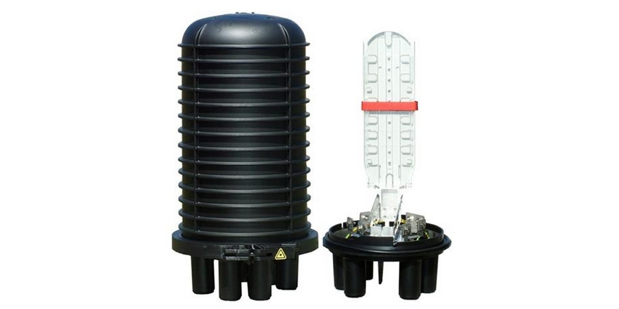 Fiber Optic Splice Closure, Black, Impact-Resistant Polymer