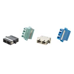 Fiber Optic Adapter, Full-Flange Mount, Metal Sleeve, Beige, SC Duplex, 62.5 µm multimode (OM1)