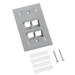 Faceplate, Angled, Flush Mounted, Gray