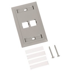 L Type Flush Mounted Faceplate, Two Port, Gray