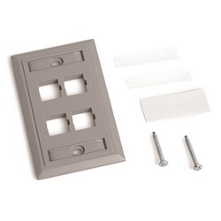 L Type Flush Mounted Faceplate, four port gray