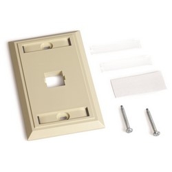 L Type Flush Mounted Faceplate, One Port Ivory