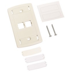 LE Type Flush Mounted Faceplate, Two Port, Cream