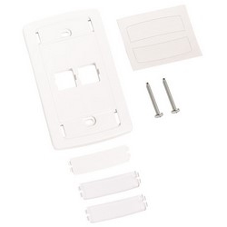 LE Type Flush Mounted Faceplate, Two Port, White