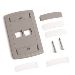 LE Type Flush Mounted Faceplate, Two Port, Gray