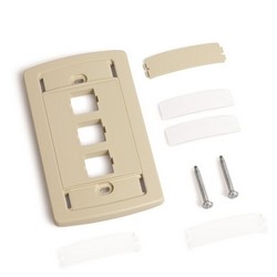 LE Type Flush Mounted Faceplate, Three Port, Ivory