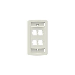 LE Type Flush Mounted Faceplate, Four Port, Ivory