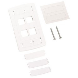 LE Type Flush Mounted Faceplate, Four Port White
