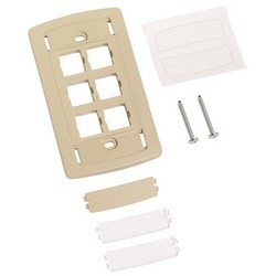 LE Type Flush Mounted Faceplate, Six Port, Ivory