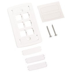 LE Type Flush Mounted Faceplate, Six Port White