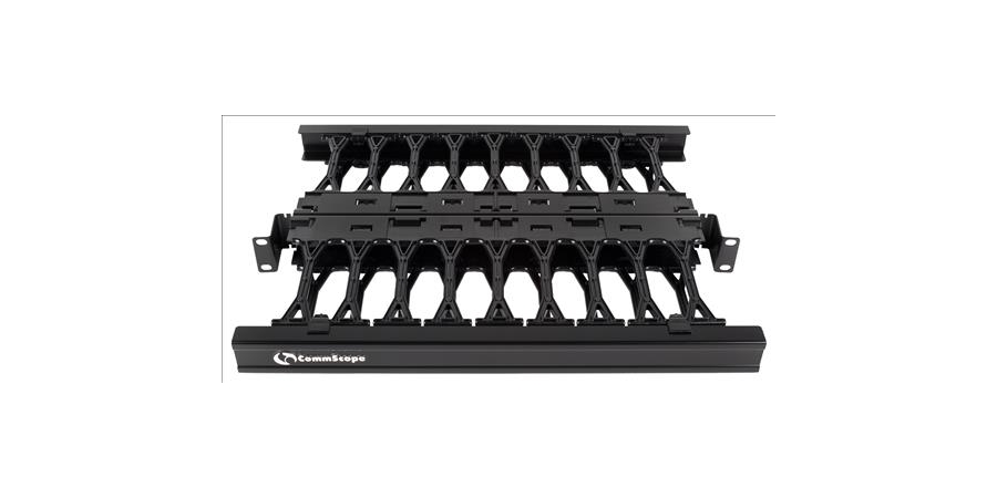 Horizontal Cable Management, Black, 1U Rack Units, Aluminum/Plastic ...