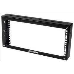 Overhead Patch Panel Rack, 4U, 3 in (76 mm) Channel x 9.4 in (239 mm) H, 19 in (482.6 mm), 3/8 Sq Punch, Black