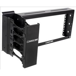 Overhead Patch Panel Rack, 6U, 3 in (76 mm) Channel x 9.5 in (239 mm) H, 19 in (482.6 mm), 3/8 Sq Punch, Mini Vertical Cable Management, Black
