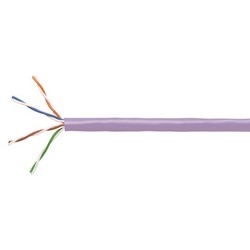 Copper Cable, PowerSUM 1061C, Category 5e, 24 AWG, 4 Pair, Unshielded, UTP, Solid Bare Copper Conductor, PO/PVC, CM, Non-Plenum, Violet Jacket, 1000 FT, Box